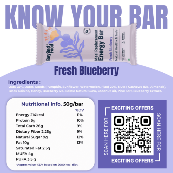 Meal Replacement Energy Bar - Fresh Blueberry - Image 5